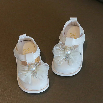 Soft-Soled Bow Design Princess Leather Shoes for Baby Girls childrensterritory