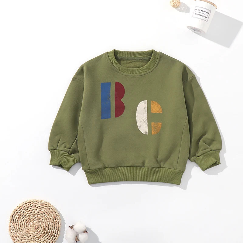 Kids Cartoon Print Long-Sleeved Winter Sweater