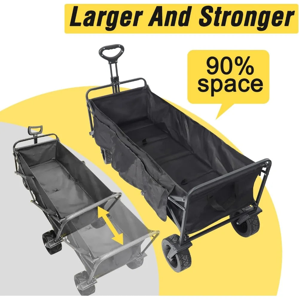 A Robust, Foldable Utility Garden Cart with Large All-terrain Wheels childrensterritory