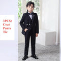 Kids Boys Top Quality Plaid Wedding Suit Formal Tuxedo