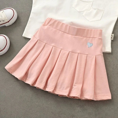 Kids Girls Korean Style Bow Design Denim Shorts and Skirts childrensterritory