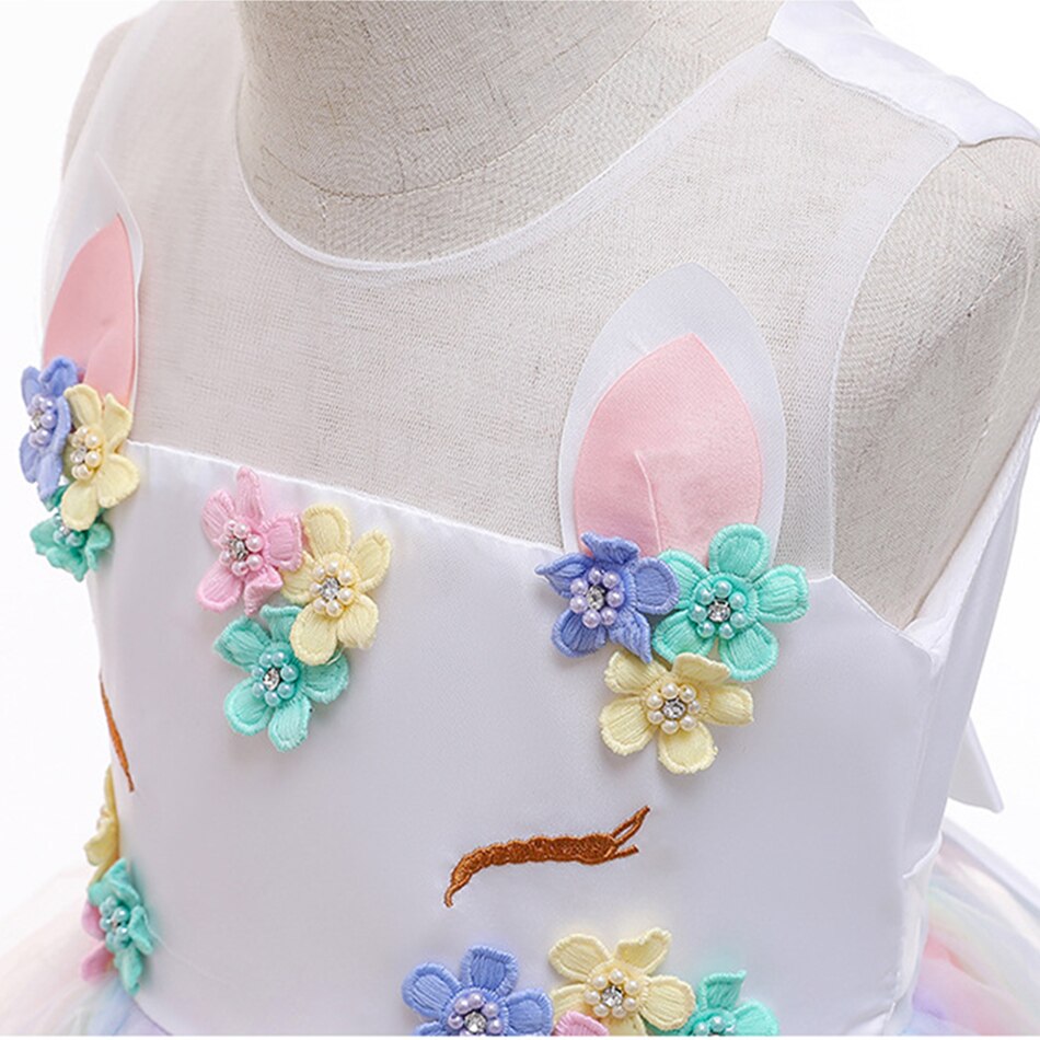 Kids Girls Unicorn Design Christening Gown or Cosplay Costume childrensterritory