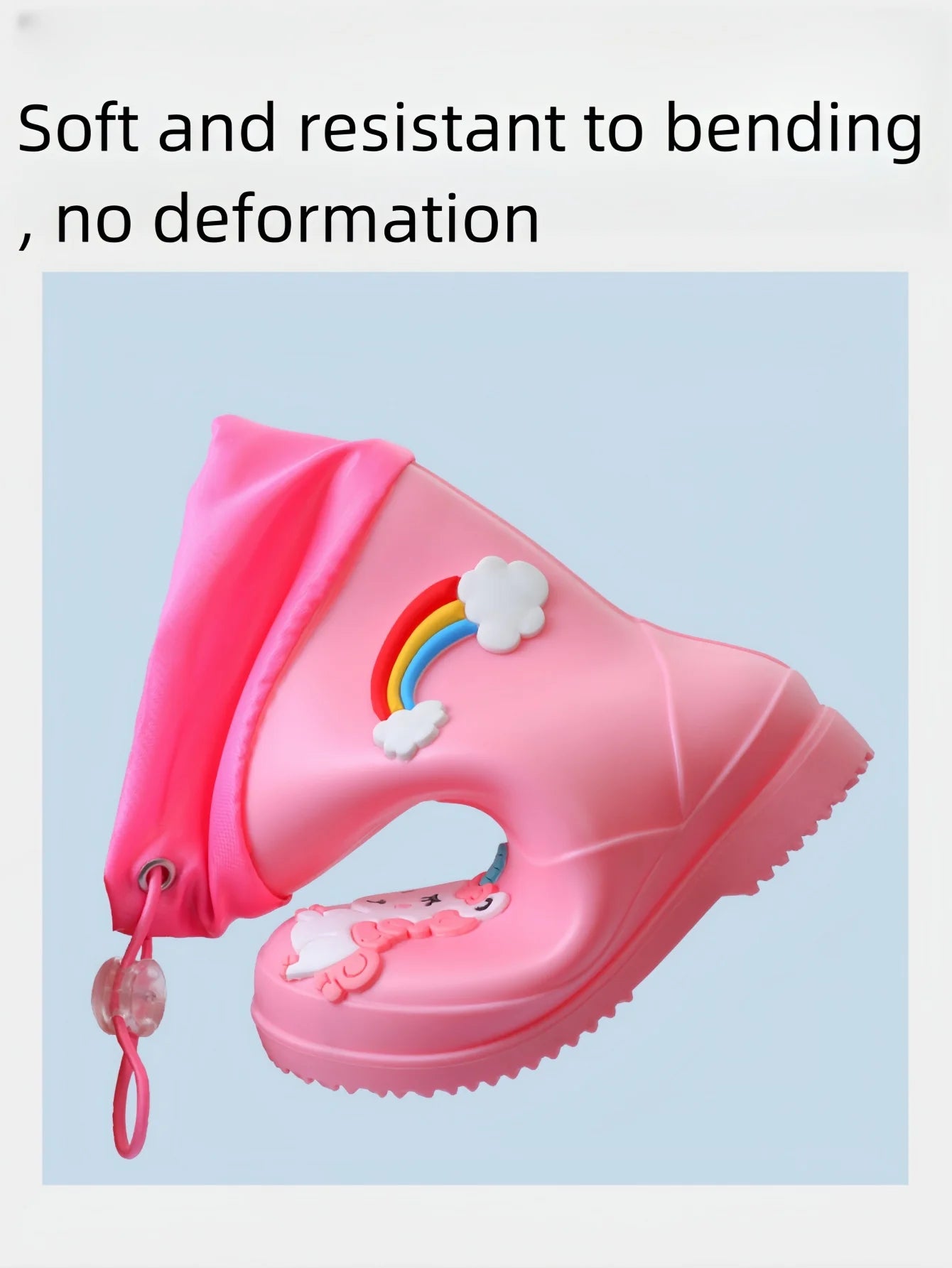 Cartoon Unicorn Design Buckle Non-slip Rain Shoes for Kids