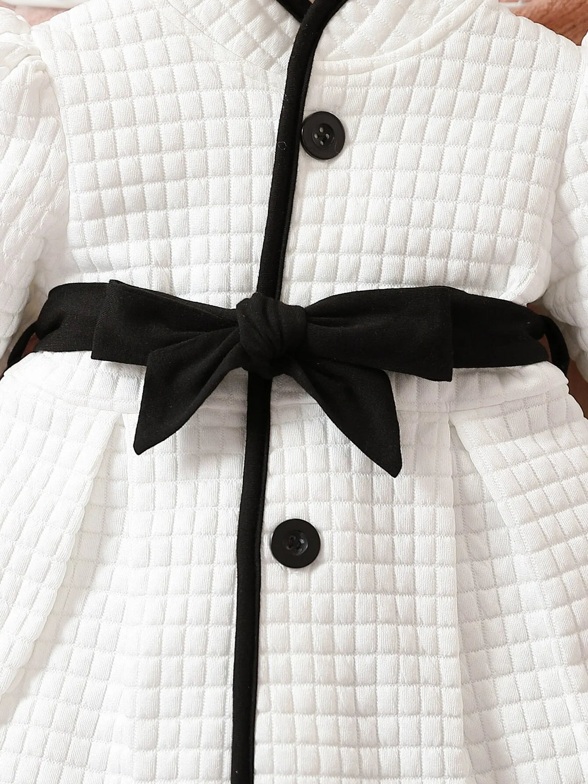 Girls’ Long-Sleeve Winter Dress with Belted Design childrensterritory
