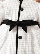 Girls’ Long-Sleeve Winter Dress with Belted Design childrensterritory