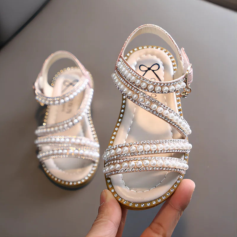 Kids Girls Stylish Bling Rhinestone Soft Princess Sandals