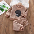 Girls Cartoon Design Long Sleeves Warm Clothing Set childrensterritory