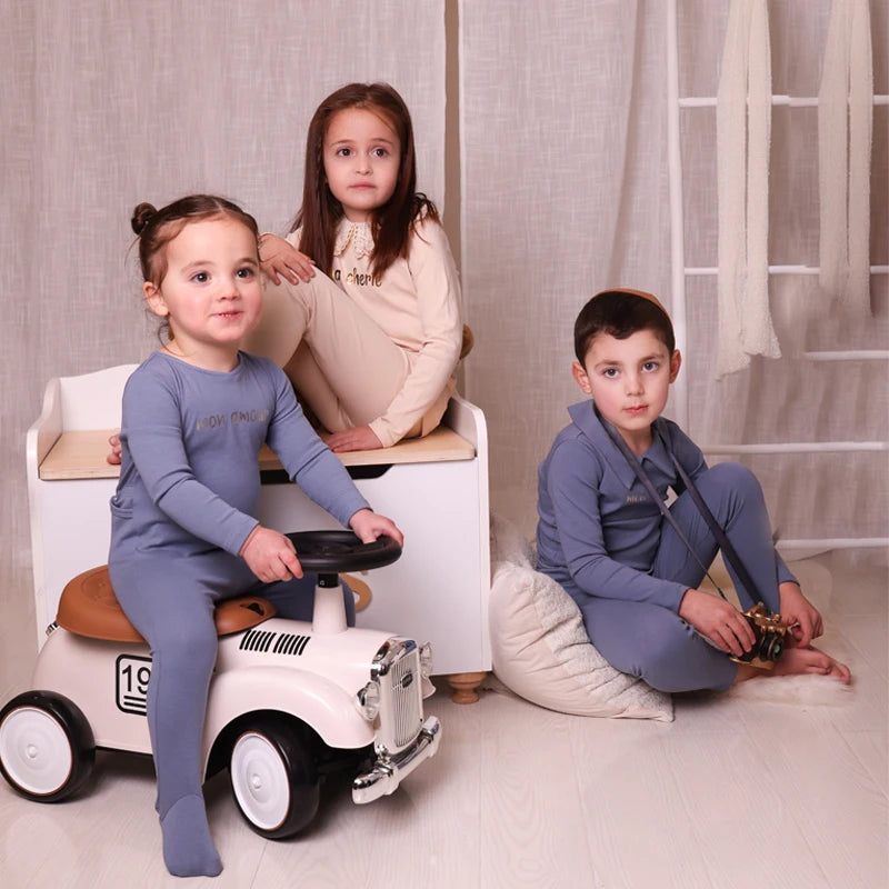 Soft Letter Print Cotton Pajamas for Baby/Kids Unisex childrensterritory