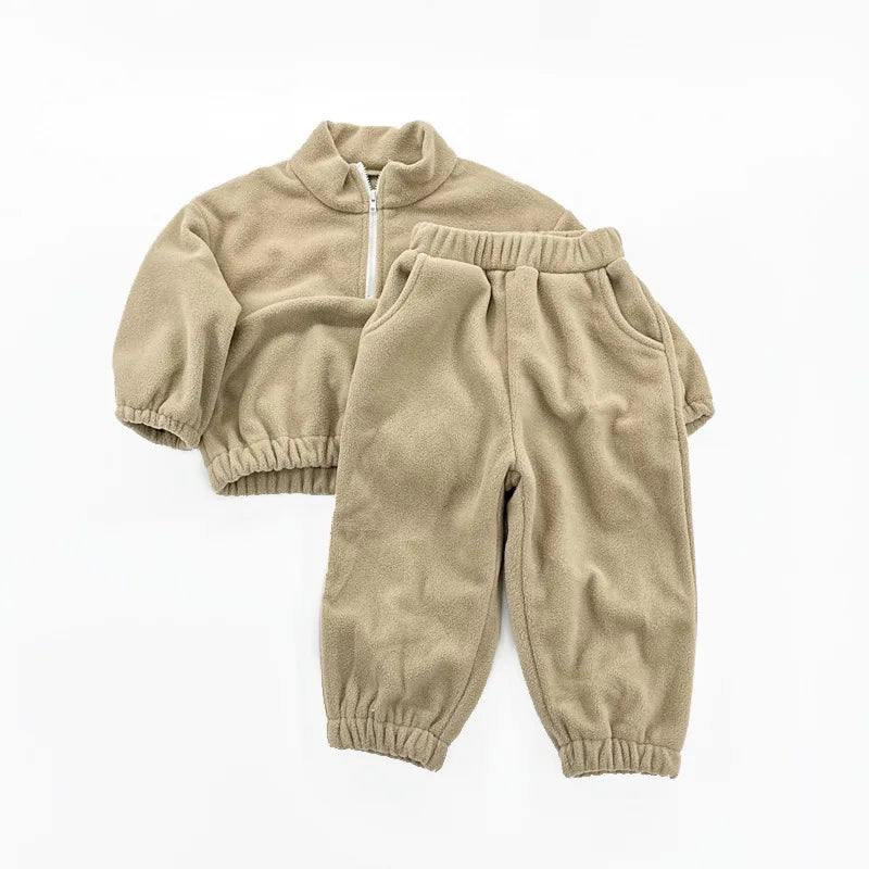 Kids' Long-Sleeved Winter Hooded  Clothing Set