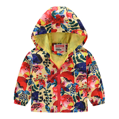 Little Boys Girls Cartoon Dinosaur Print Zipper Hooded Jackets childrensterritory