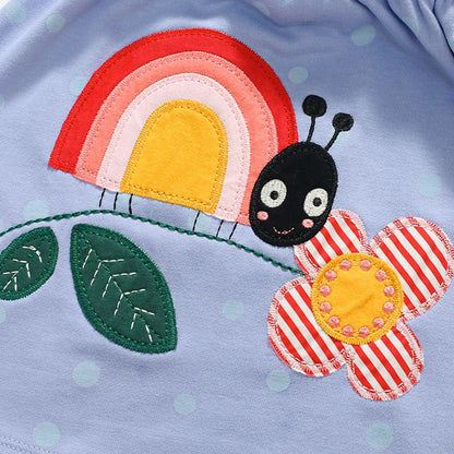 Colorful Snail Design Kids Girls Casual Dress childrensterritory