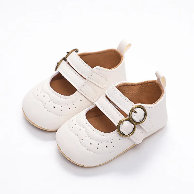 Soft Soled Retro Style Anti-Slip Baby Girl Flat Shoes childrensterritory