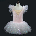 Kids Girls Sequined Ballet Leotard Tutu Dresses childrensterritory