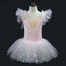 Kids Girls Sequined Ballet Leotard Tutu Dresses childrensterritory