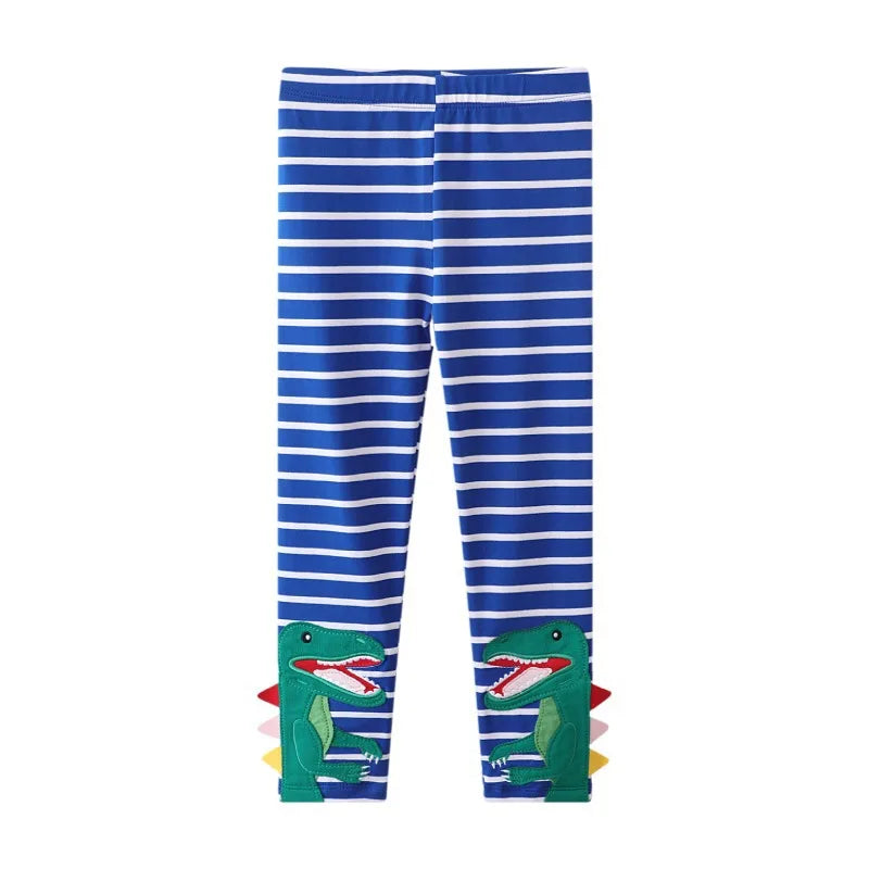 Kids Girls Cartoon and Floral Print Cotton Leggings/Trousers childrensterritory