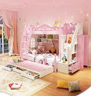 High And Low Pink Princess Castle Kids Bed childrensterritory