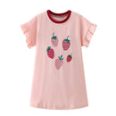 Kids Girls Cartoon Flowers Embroidery Cotton Dresses