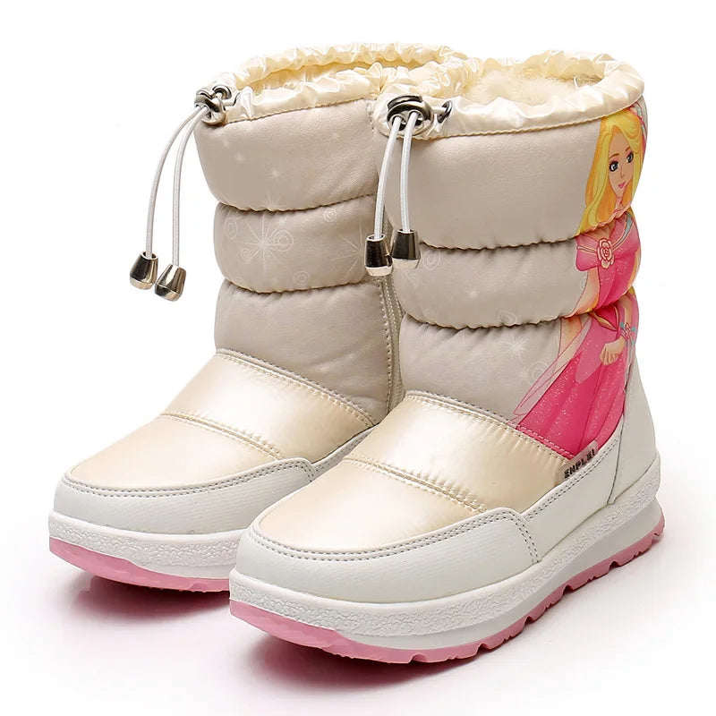 Kids Girls Real Wool Winter Warm Snow Boots