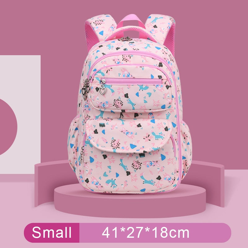 Colorful Print Waterproof Kids Girls Large School Bags childrensterritory
