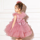 Kids Girls Fluffy Tiered Tulle Bridesmaid Party Dresses childrensterritory