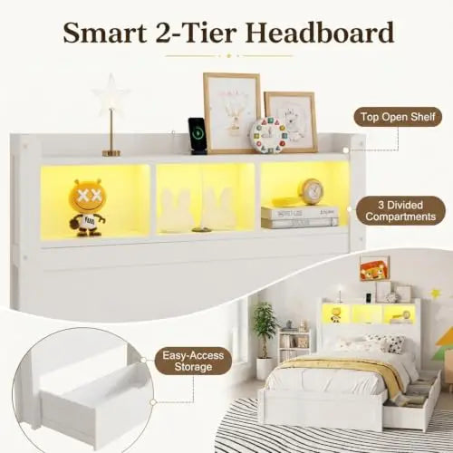 Modern Kids Bed Frame with Stylish &amp; Functional Design