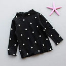 Kids Girls Lovely Heart Print Casual Tops for Autumn childrensterritory