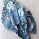Girls' Flowers Embroidery Design Winter Denim childrensterritory
