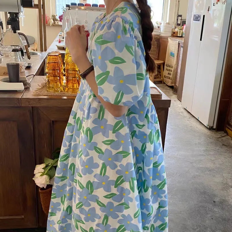 Floral Pattern Casual Style Girls Dresses for Summer