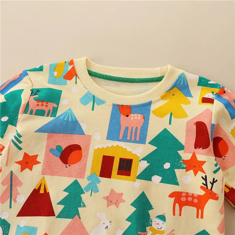 Kids Cartoon Print Long Sleeve Sweatshirts childrensterritory