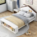 Platform Bed in Full Size with Multiple Storage and LED Lighting childrensterritory