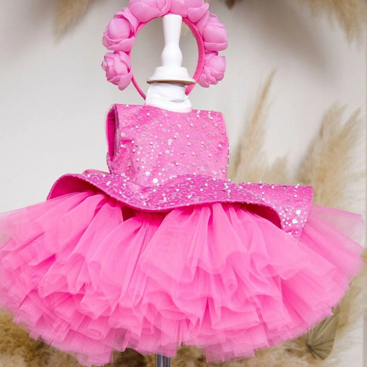 Lalic Beadings Design Tiered Tulle Flower Girl Dresses