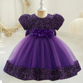Baby Girl Sequin Lace Designed Fluffy Baptism, Birthday Dress