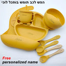 Personalized 6Pcs Toddler Feeding Suction Bowl Silicone Plates Set childrensterritory