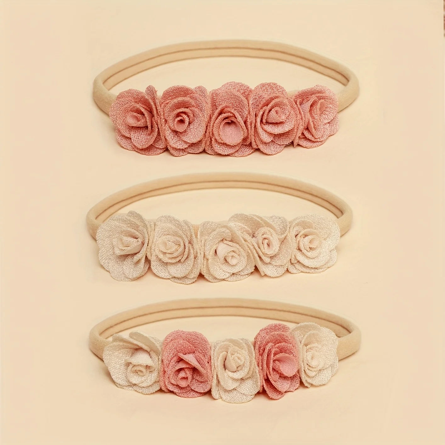 Flower Design Baby Girl Elastic Headband 3Pcs/Set childrensterritory