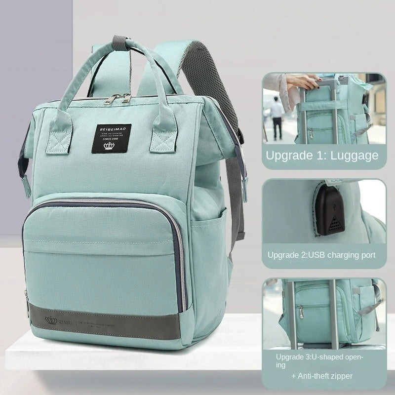 Multifunctional Baby Diaper Backpack With USB Port childrensterritory