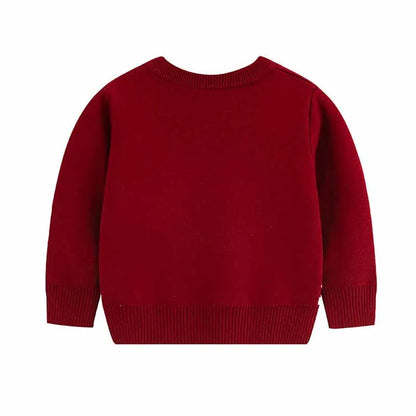 Round Neck Long Sleeves Christmas Design Boys Sweaters