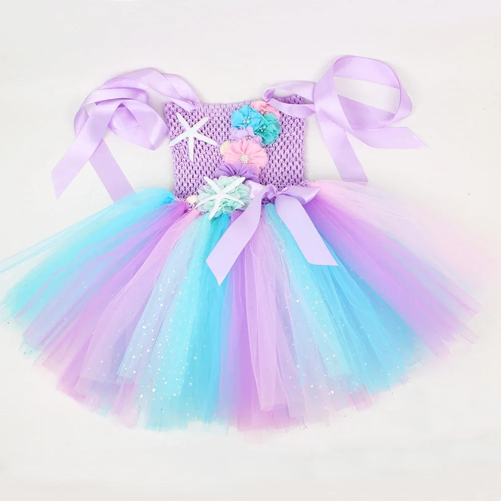 Girls Mermaid Style Tutu Princess Birthday/Halloween Party Dresses