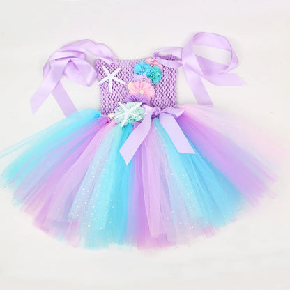 Girls Mermaid Style Tutu Princess Birthday/Halloween Party Dresses