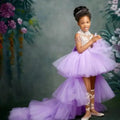 Lavender Beaded Lace Tiered Mother Daughter Dresses