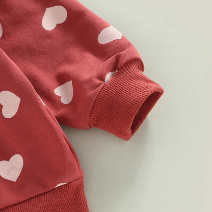 Baby Boys Heart Print Crew Neck Warm Sweatshirt childrensterritory