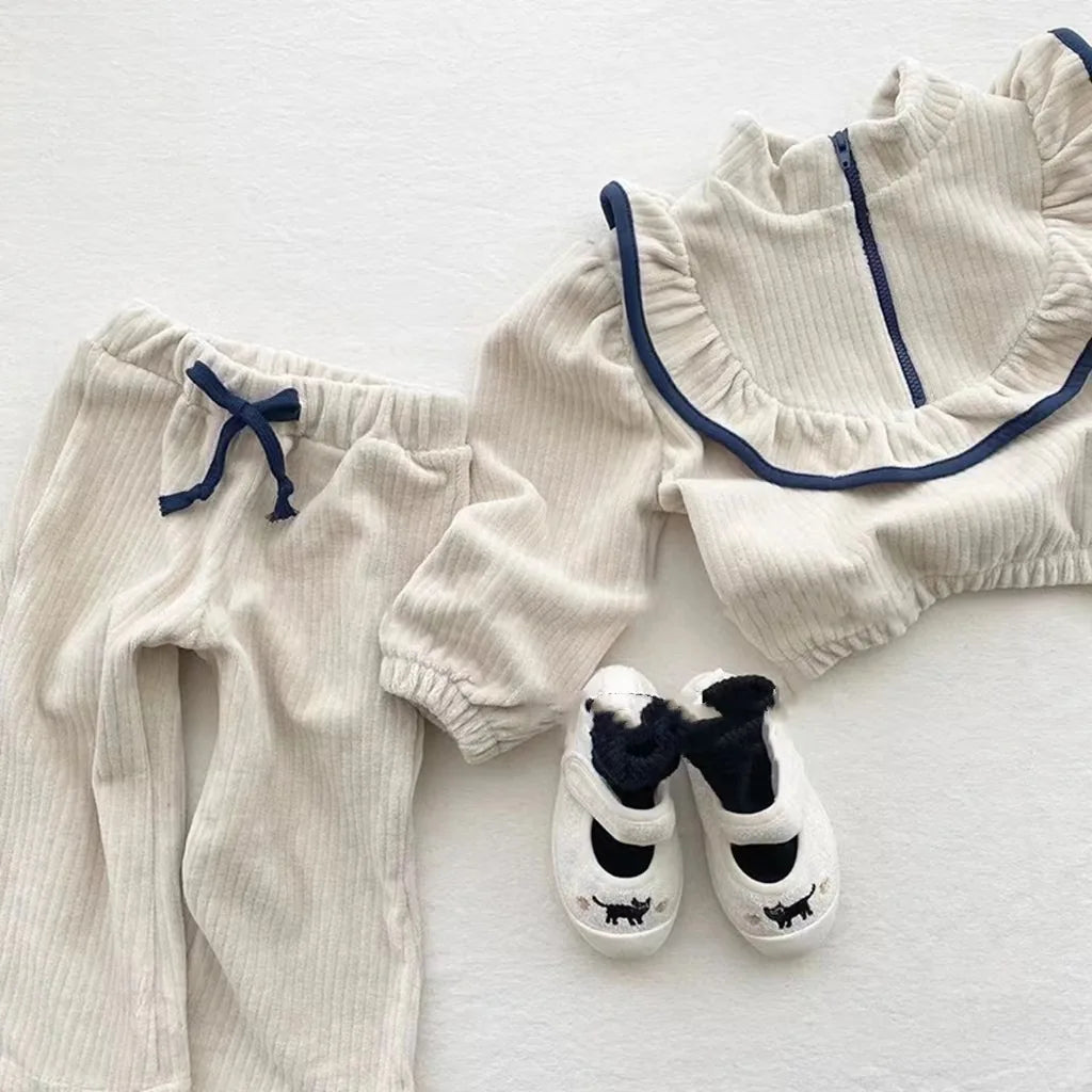 Kids Girl Korean Style Sweater + Pants Fashionable Two Piece Set childrensterritory