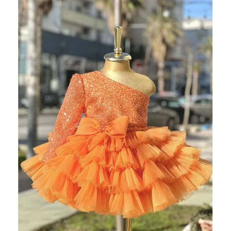 Tulle Tiered Handmade Infant Girls Party Gown/Dress