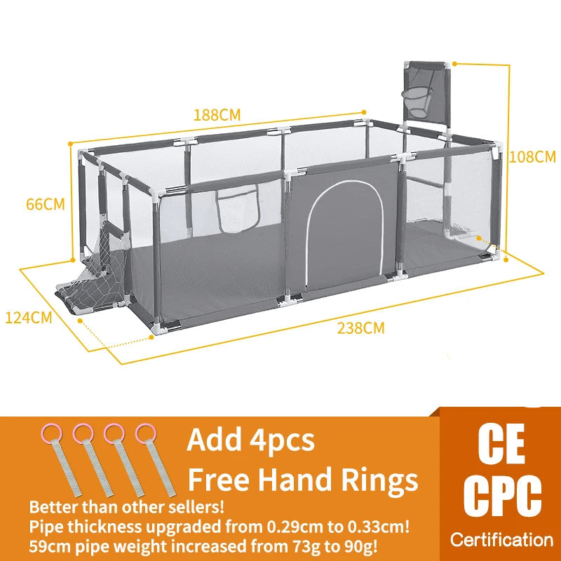 Indoor Ball Pit Baby Playpen with Safety Fence childrensterritory