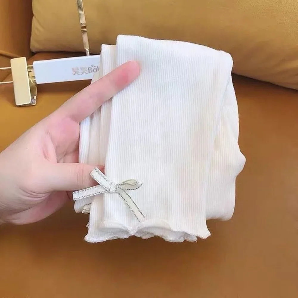 Kids Girls Solid Color Thin Simple and Versatile Leggings