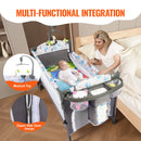 Baby Bedside Bassinet with Wheels and Storage Basket childrensterritory