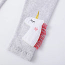 Little Girls Cartoon Unicorn Stars Embroidery Cotton Trousers childrensterritory