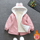 Girls' Cute Rabbit Ears Design Cotton Coat