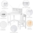 Kids Wooden Study Desk and Chair with Storage and Hutch childrensterritory