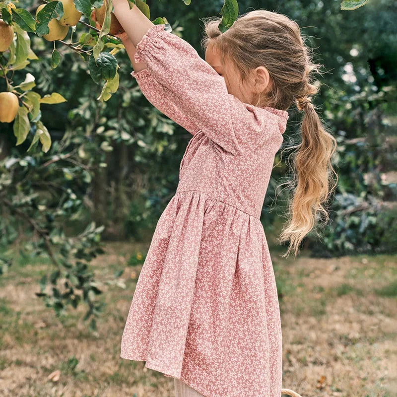 Kids Girls Floral Autumn Spring Casual Frocks childrensterritory