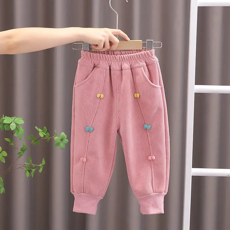 Girls’ Soft and Comfortable Winter Casual Trousers childrensterritory